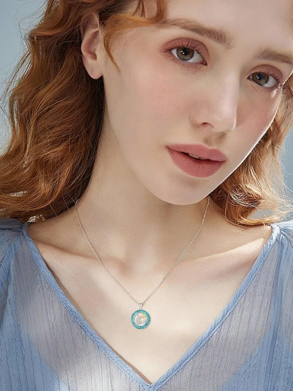 Women's Cactus C Sterling Turquoise Pendant Highland Cow Skull Western Necklace
